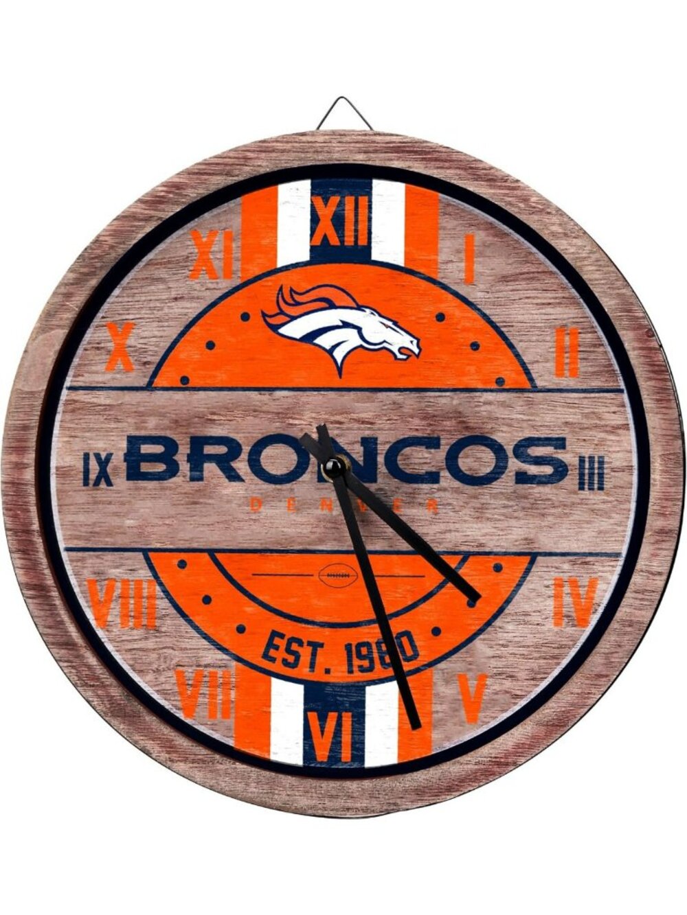 Rustic NFL Wooden Barrel Wall Clock | Sports Decor for Game Room & Man Cave